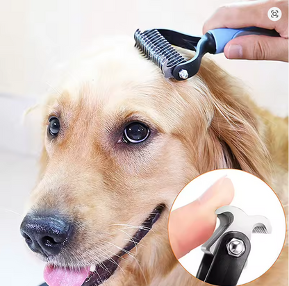 Pettine Districante 2-in-1 per Cani e Gatti